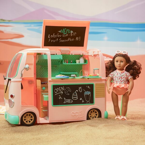 Unser Generation Summer Food Truck mit komplettem Zubehör für 46-cm-Puppen