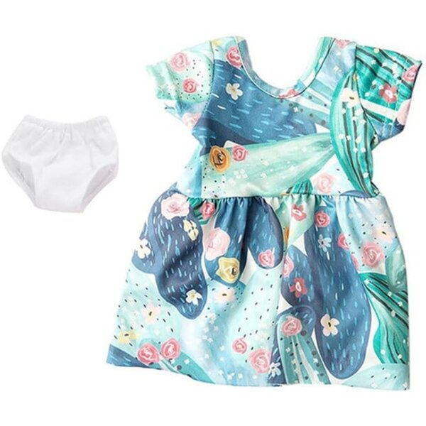 Kleidung für amerikanische Puppen 18 Zoll – 2-teiliges Kleid- und Unterwäsche-Set 43–46 cm