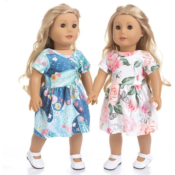 Kleidung für amerikanische Puppen 18 Zoll – 2-teiliges Kleid- und Unterwäsche-Set 43–46 cm