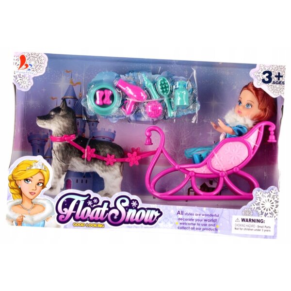 Hundepuppe mit Schlitten und Mega-Kreativzubehör für Kinder ab 3 Jahren
