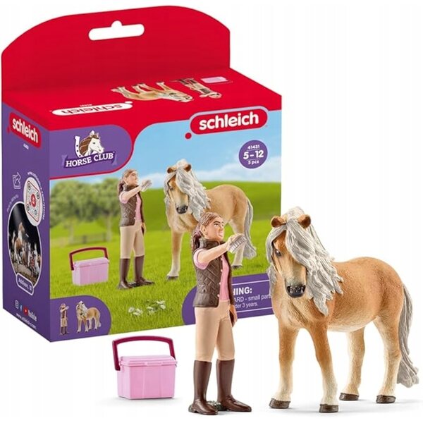 Kinderspielset mit Islandpferd und Zubehör für Pflege und Fantasie