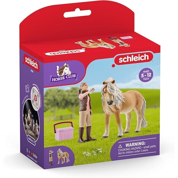 Kinderspielset mit Islandpferd und Zubehör für Pflege und Fantasie
