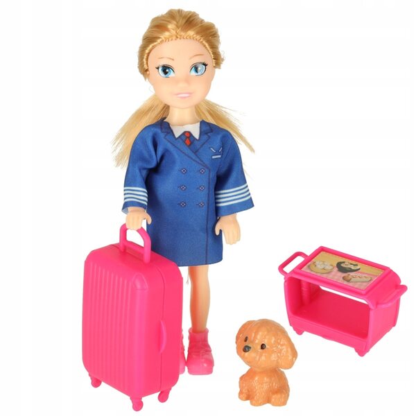 Klappbares Puppenflugzeug mit Stewardess und Zubehör – Spielzeugset