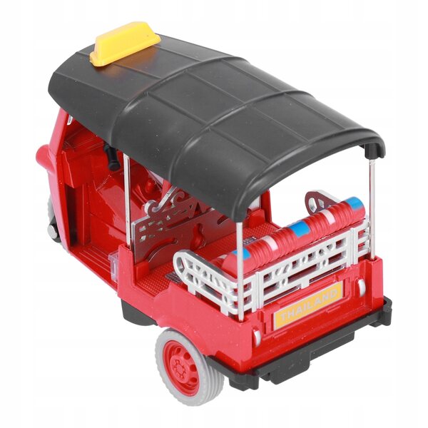 Modello Rosso Tuk Tuk Thai a Tre Ruote con Movimento Pull Back per Bambini