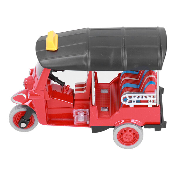 Modello Rosso Tuk Tuk Thai a Tre Ruote con Movimento Pull Back per Bambini