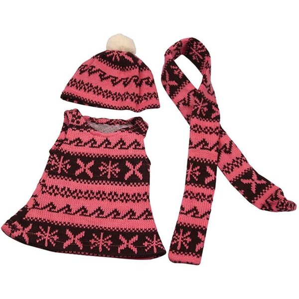 Set Abito Natalizio per Bambole Americane 18 Pollici - Gonna, Sciarpa, Cappello Rosso