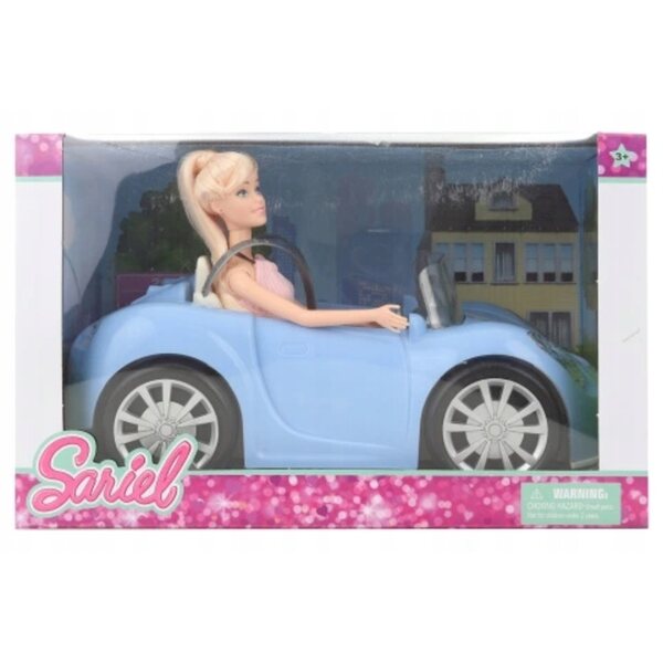 Kunststoff-Puppenauto mit Puppe inklusive 28x11x17 cm Lampen