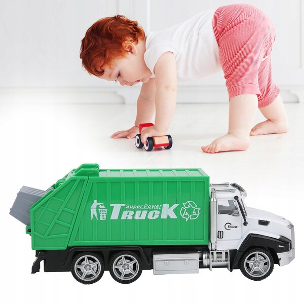 1:42 Metall-Müllwagenmodell mit Rückzugsfunktion für Kinder