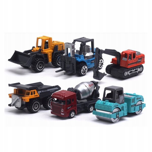 Set mit 6 technischen Automodellen im Maßstab 1:64 für Kinder ab 3 Jahren