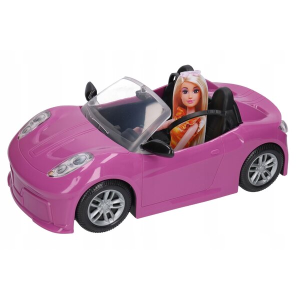 Grande Cabriolet Viola per Bambole - Auto da Gioco Dimensioni 33x12x17 cm