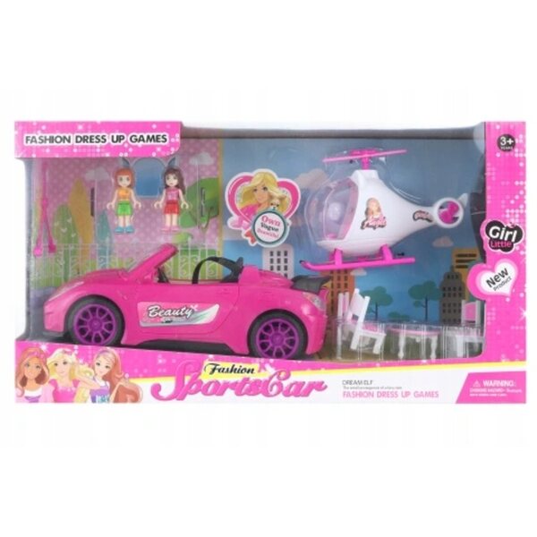 Macchina di plastica per bambole con elicottero e accessori Lamps MKL130136