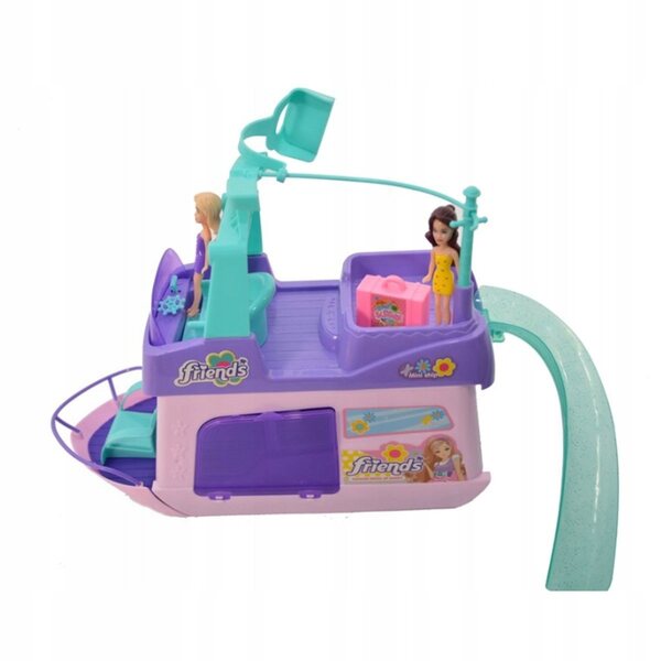 Jacht-Spielset mit Rutsche und Hubschrauber für Puppen – Adamigo
