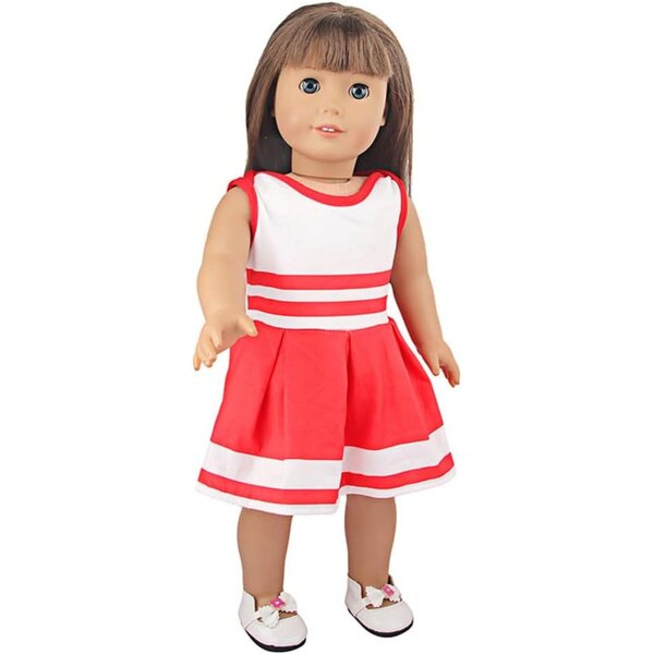 Gestreiftes sportliches Outfit für 18-Zoll-amerikanische Puppen – Freizeitkleidung für 43–46 cm große Puppen
