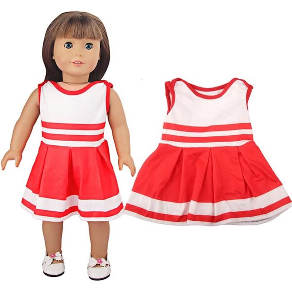 Gestreiftes sportliches Outfit für 18-Zoll-amerikanische Puppen – Freizeitkleidung für 43–46 cm große Puppen