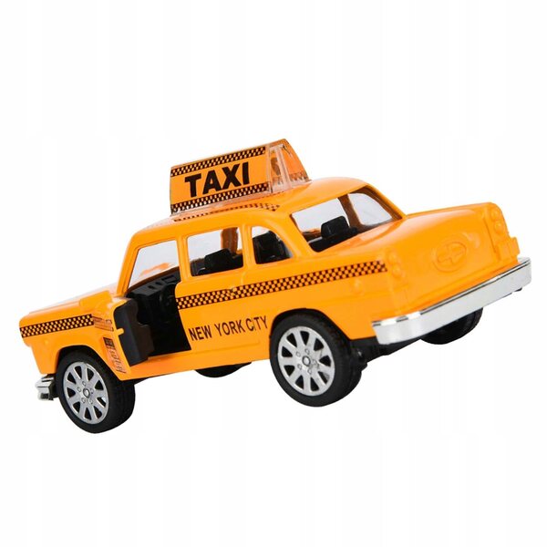 1:32 Metalltaxi-Modell mit Lichtern, Musik und Rückzugsfunktion