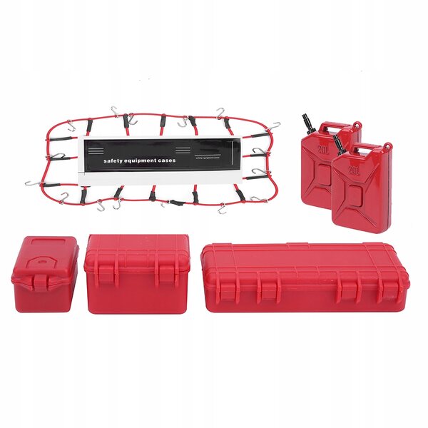 Deko-Set für 1/8 und 1/10 RC Crawler-Modelle mit Gepäcknetz und Kraftstoffkanistern