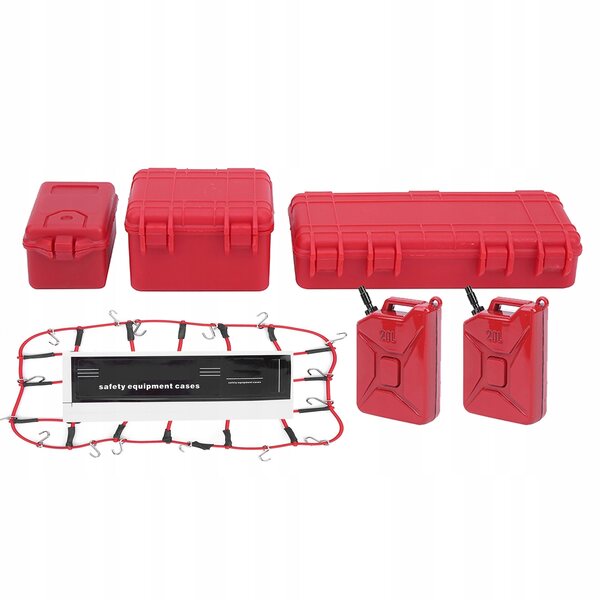 Deko-Set für 1/8 und 1/10 RC Crawler-Modelle mit Gepäcknetz und Kraftstoffkanistern