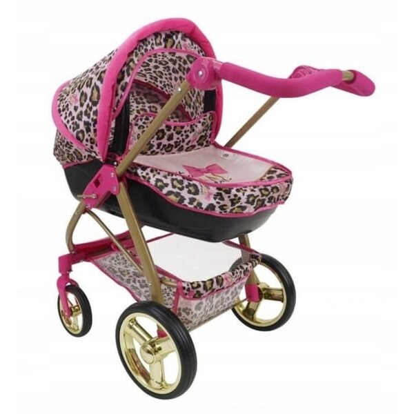 Bella Glam Crew 2-in-1 Puppenwagen mit Zubehör und drehbaren Rädern