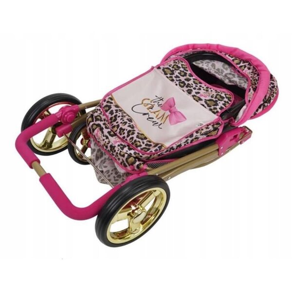 Bella Glam Crew 2-in-1 Puppenwagen mit Zubehör und drehbaren Rädern