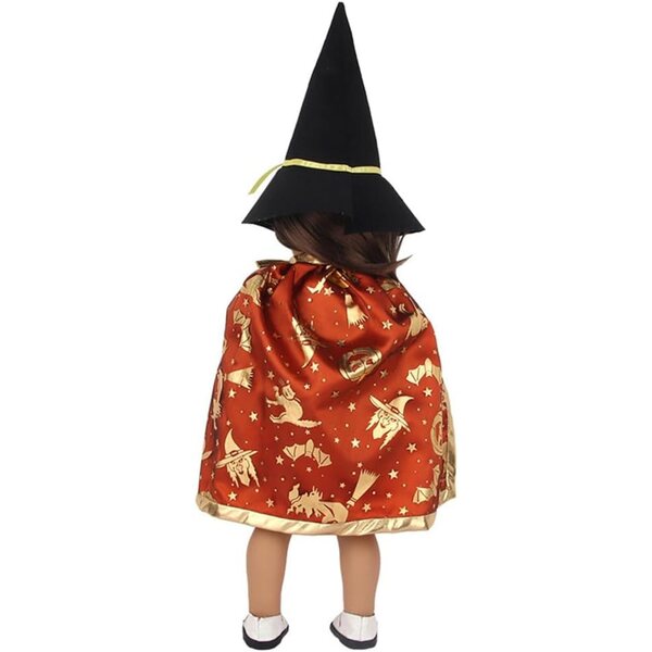 Kleidung für 18-Zoll-amerikanische Puppen – Halloween-Kürbis-Set, 3-teilig