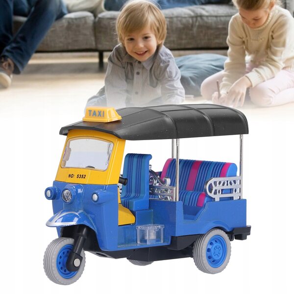 Modello Giocattolo Triciclo Thai Blu in Lega di Metallo per Bambini 3+
