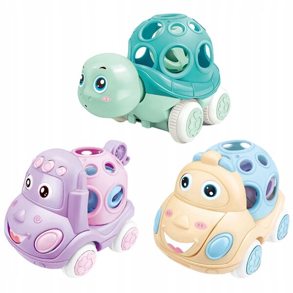 Set 3 Mini Auto Meccaniche Senza Batterie per Bambini in Plastica Resistente