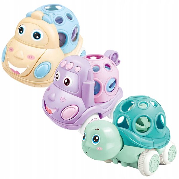 Set 3 Mini Auto Meccaniche Senza Batterie per Bambini in Plastica Resistente