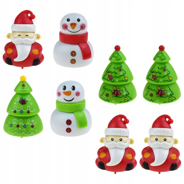 Set mit 8 bunten Rückziehautos mit Weihnachtsmotiv für Kinder