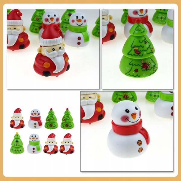 Set mit 8 bunten Rückziehautos mit Weihnachtsmotiv für Kinder