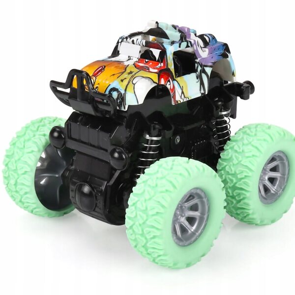 Mini auto 4x4 con sospensioni e rotazione 360° per bambini - verde