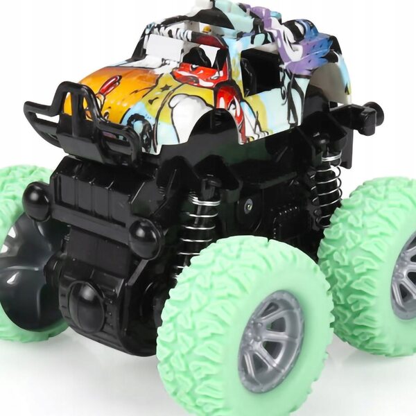 Mini auto 4x4 con sospensioni e rotazione 360° per bambini - verde
