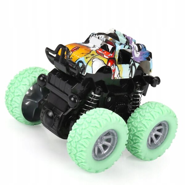 Mini auto 4x4 con sospensioni e rotazione 360° per bambini - verde