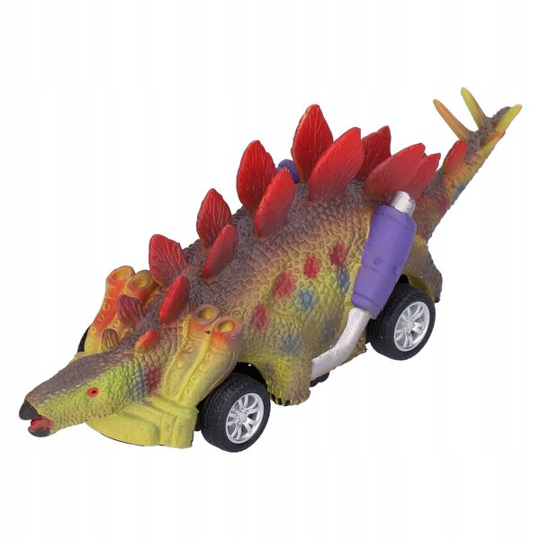 Macchinina giocattolo pull-back con dino, per bambini 2+ anni, plastica resistente