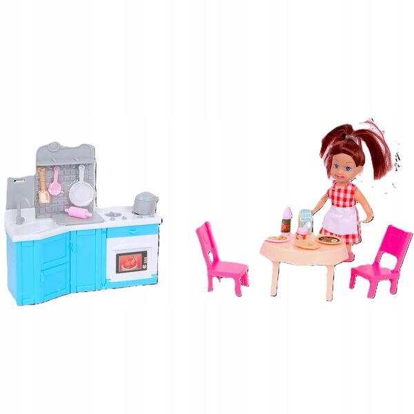 Bambola con accessori cucina giocattolo per bambini 3+ anni certificata CE EN71
