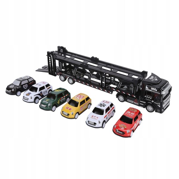 Transportwagen mit 6 Spielzeugautos aus Metall und ABS für Kinder ab 3 Jahren