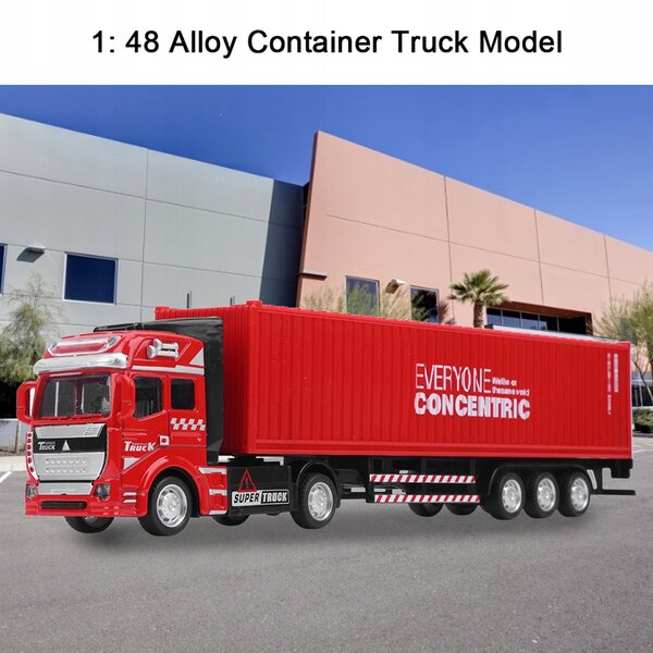 Modello camion container in lega 1:48 giocattolo realistico per bambini