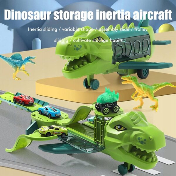 Macchinina Pull-Back con Dinosaurs e Pista in Plastica per Bambini