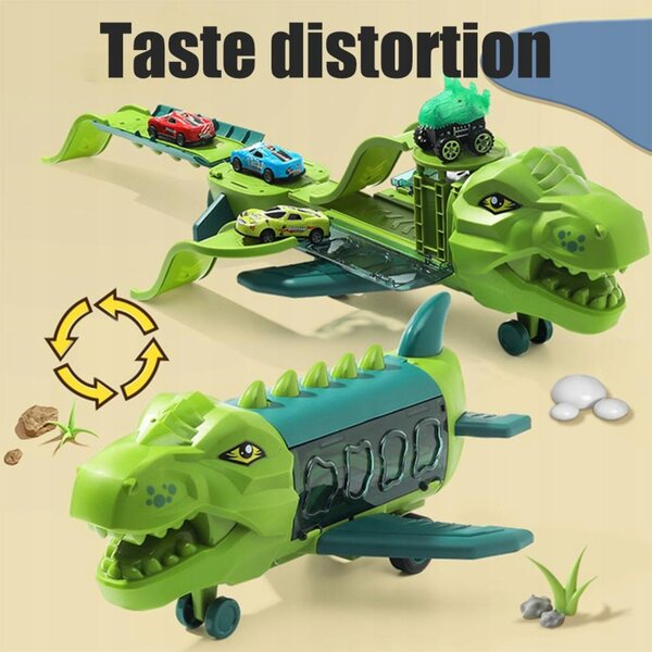 Macchinina Pull-Back con Dinosaurs e Pista in Plastica per Bambini