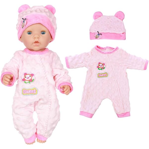 Vestiti invernali per bambole americane 18 pollici set 2 pezzi rosa