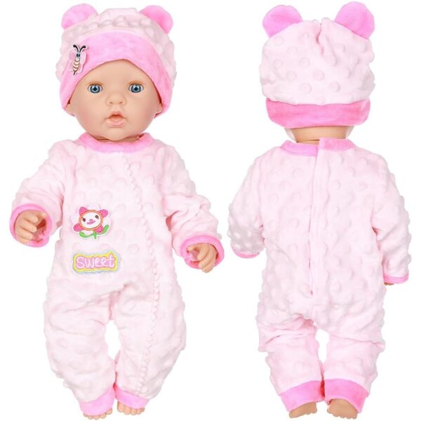 Vestiti invernali per bambole americane 18 pollici set 2 pezzi rosa