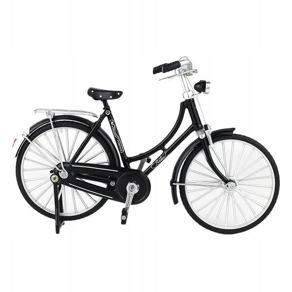 Modello decorativo di bicicletta in metallo nero realistico per interni