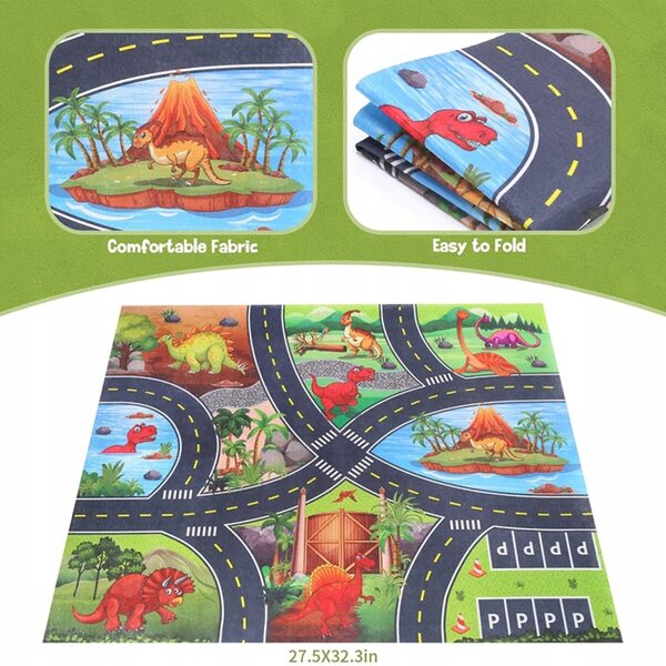 Motorisiertes Dinosaurier-LKW-Spielzeugset mit Spielmatte für Kinder