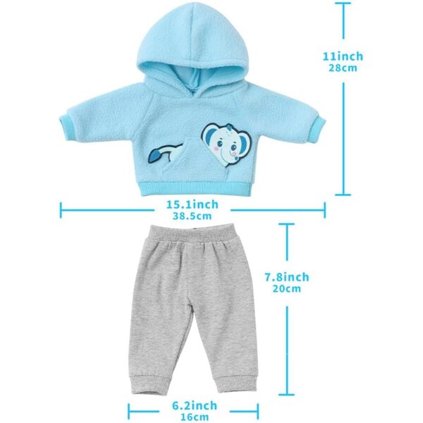 Amerikanische Puppenkleidung 18 Zoll - Hellblaues Winterset mit Kapuze und Hose