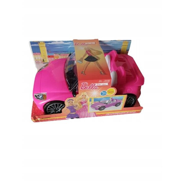 Rosa Spielzeugauto für Puppen, exklusives Cabriolet, Maße 27x13x9 cm