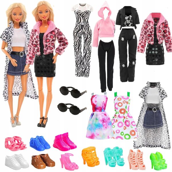 Kleidungs- und Zubehörset für Puppen: Kleidung, Schuhe und modische Outfits