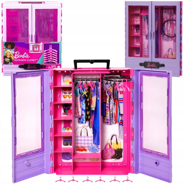 Barbie Armadio per Abiti Fashionistas con 6 Grucce - Guarda la Moda delle Bambole