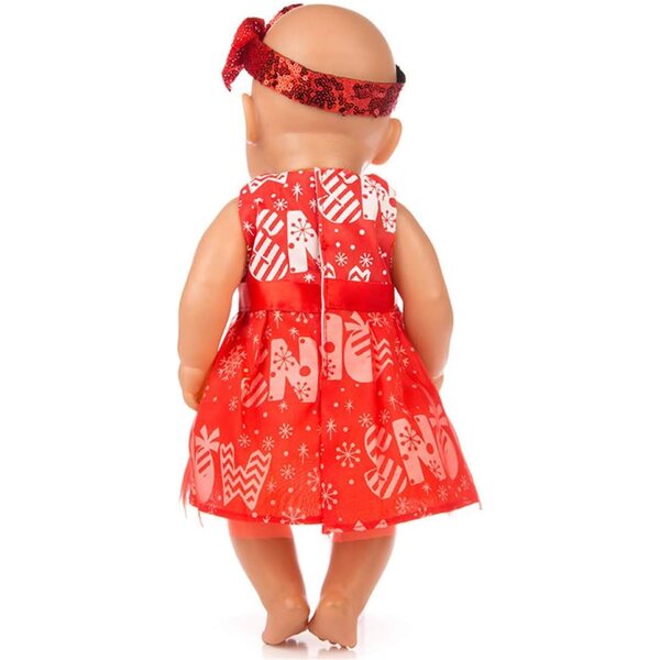 Vestiti natalizi per bambole da 18 pollici con fascia - Set 2 pezzi rosso