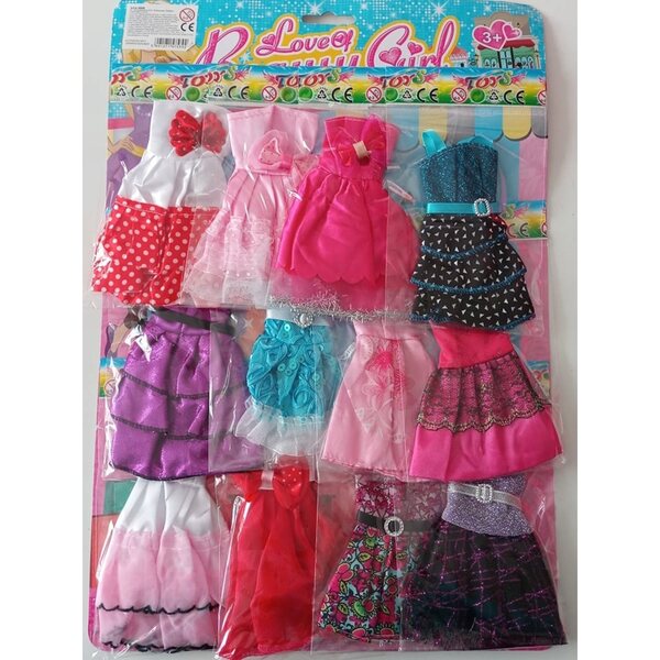 Set 12 vestiti per bambola 29 cm tipo Barbie - abbigliamento Adar