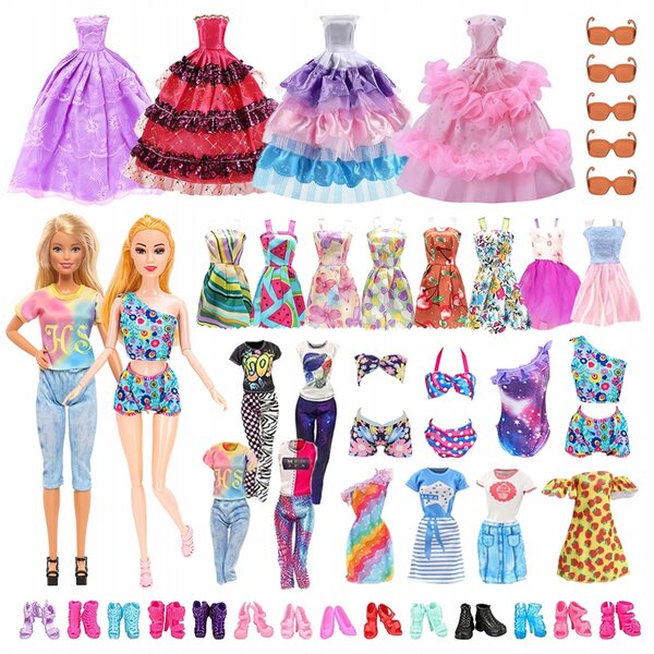 96-teiliges Puppenkleidungsset mit Abendkleidern und Accessoires, Geschenk für kleine Mädchen