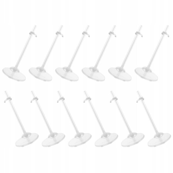 Set 12 supporti trasparenti per bambole e action figures - Organizer resistente